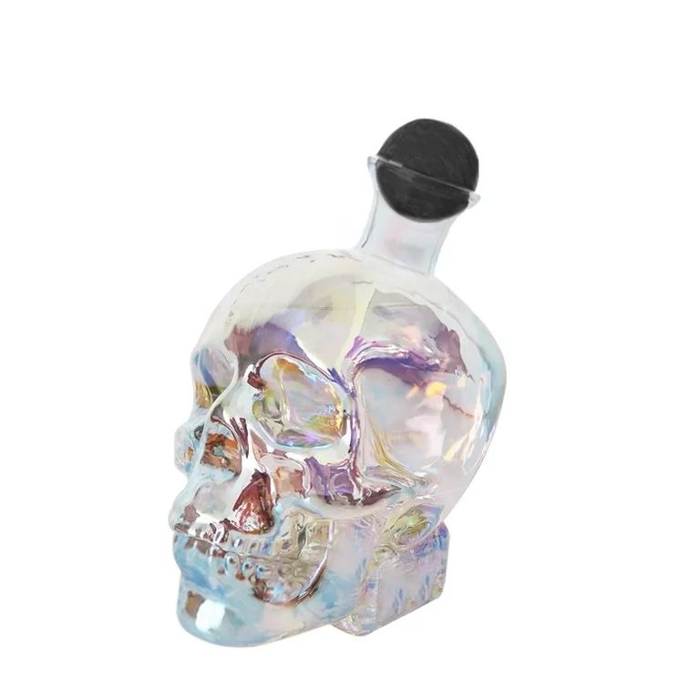 Way To Celebrate Glass Skull Shape Iridescent Decanter, 26.5oz - Walmart.com | Walmart (US)