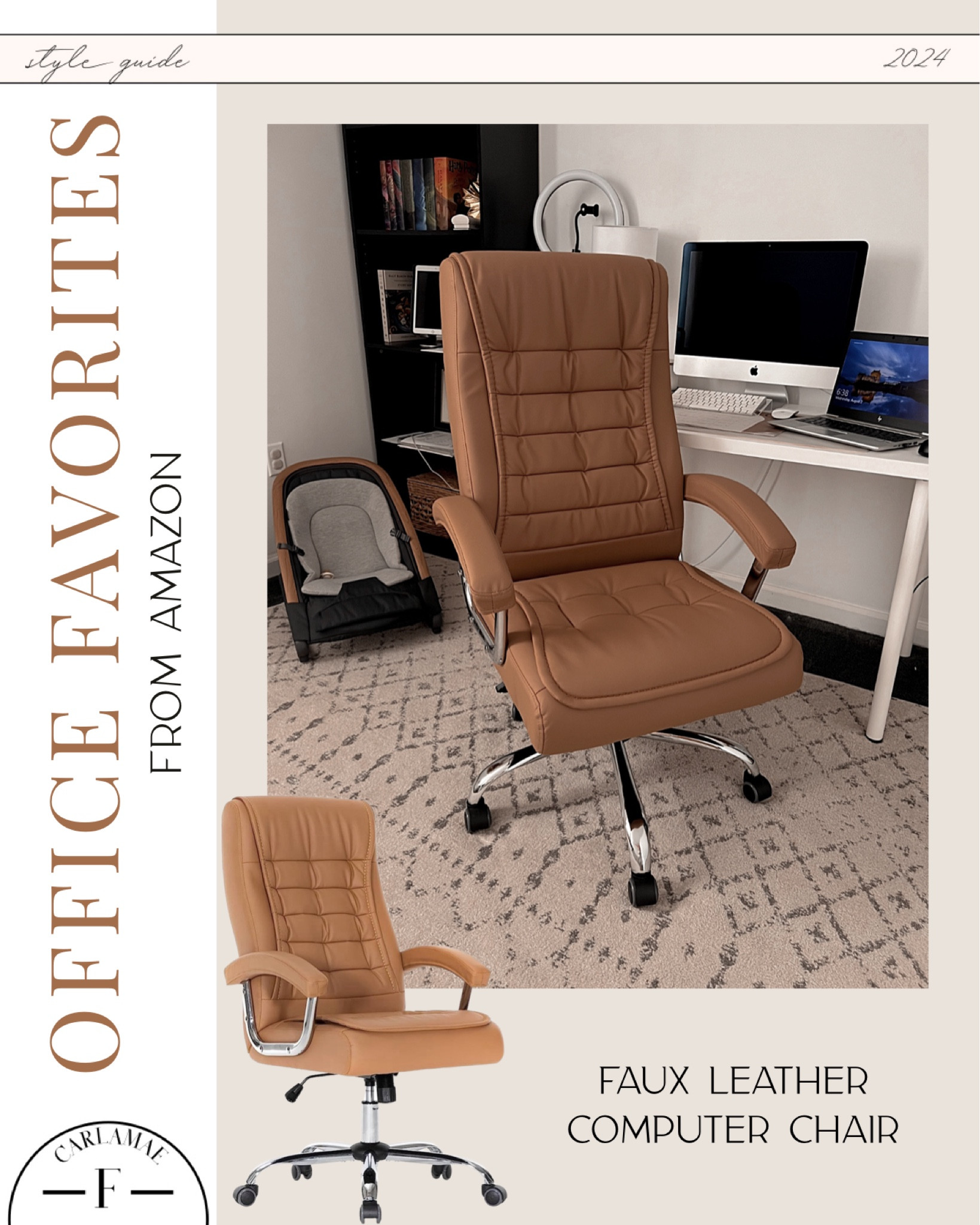 The comfiest office chair!!

Home office, office chair, computer chair, faux leather chair, office inspo, office styling, home office style, neutral office 

#LTKU #LTKBacktoSchool #LTKHome