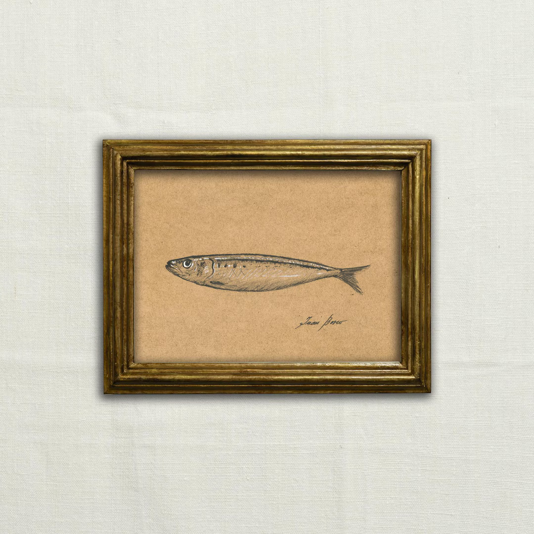 Original, NOT A PRINT- Pilchard Artwork, Sardine Charcoal Sketch, Minimal Fish, Classic Drawing, ... | Etsy (US)