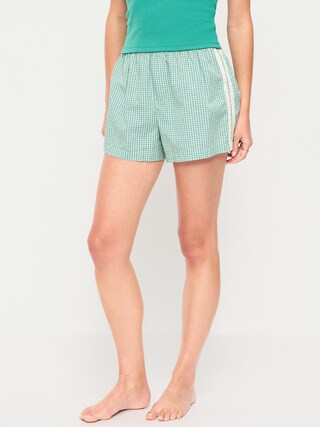 Eyelet-Trim Boxer Pajama Shorts | Old Navy (US)