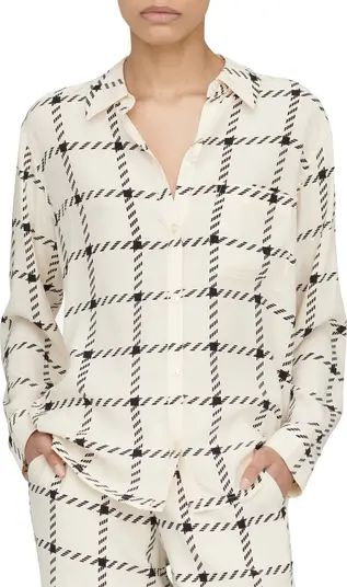 Windowpane Print Blouse | Nordstrom