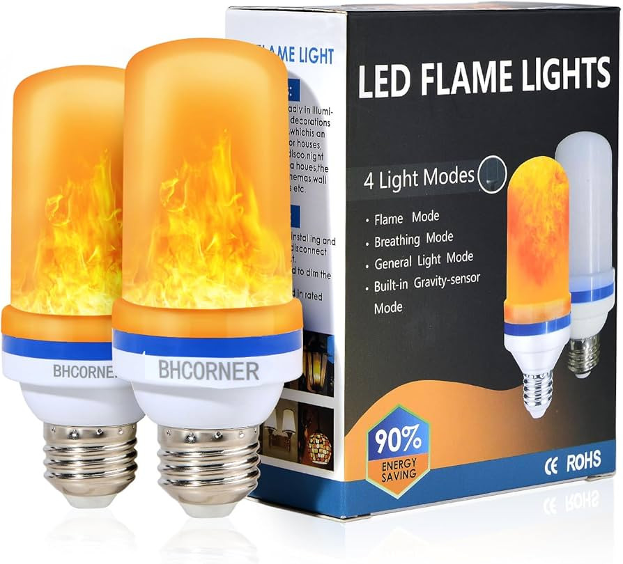 Smaller Size LED Flame Effect Light Bulbs - Halloween Decorations Outdoor Light Bulbs,E26/E27 Bas... | Amazon (US)