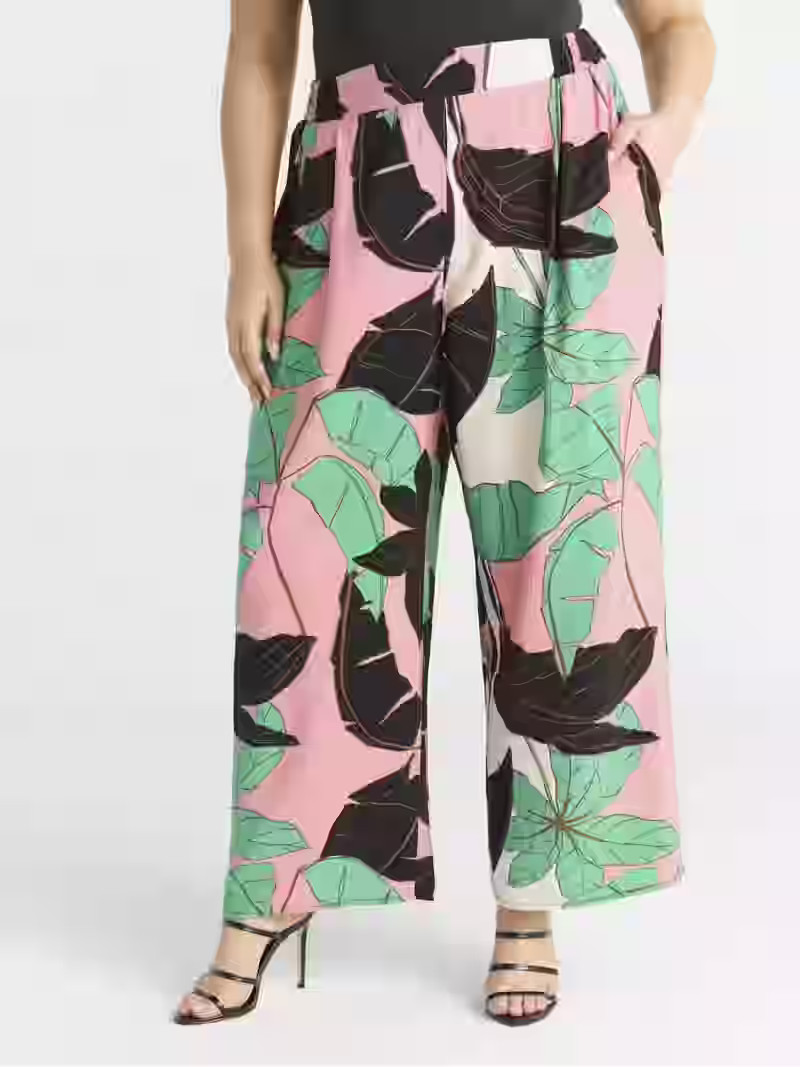 Sofia Jeans Women's and Women's Plus Drape Wide Leg Pants, 27" Inseam, Sizes XS-4X | Walmart (US)