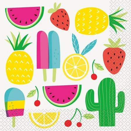 Sweet & Succulent Summer Paper Luncheon Napkins, 6.5in, 32ct | Walmart (US)