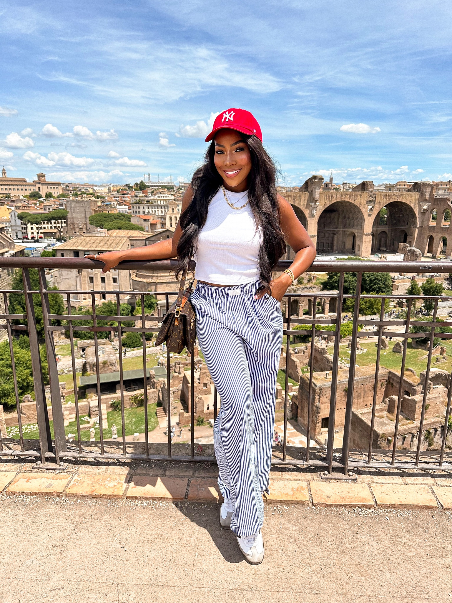 ROMEing around Italy 🇮🇹 

Comment LOVE IT for a DM with links to my outfit and sizing! I’m still obsessed with these @amazonfashion pajama pants, they’re under $15 and were the perfect choice for a hot day “romeing” around! I’ve def already gotten my $$ worth 🙌🏾🤌🏾

#amazonfashion #amazonmusthaves #amazonfashionfinds #trendingoutfits #amazonfavorites #amazoninfluencer #italytrip #eurosummer 

#LTKfindsunder50 #LTKtravel #LTKshoecrush