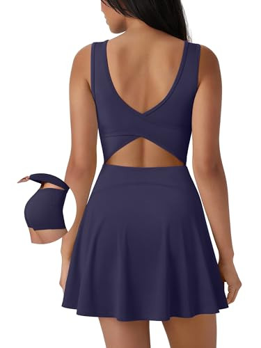 SUUKSESS Tennis Dress with Shorts Underneath Easy Peasy Athletic Dress for Women Golf Workout Act... | Amazon (US)