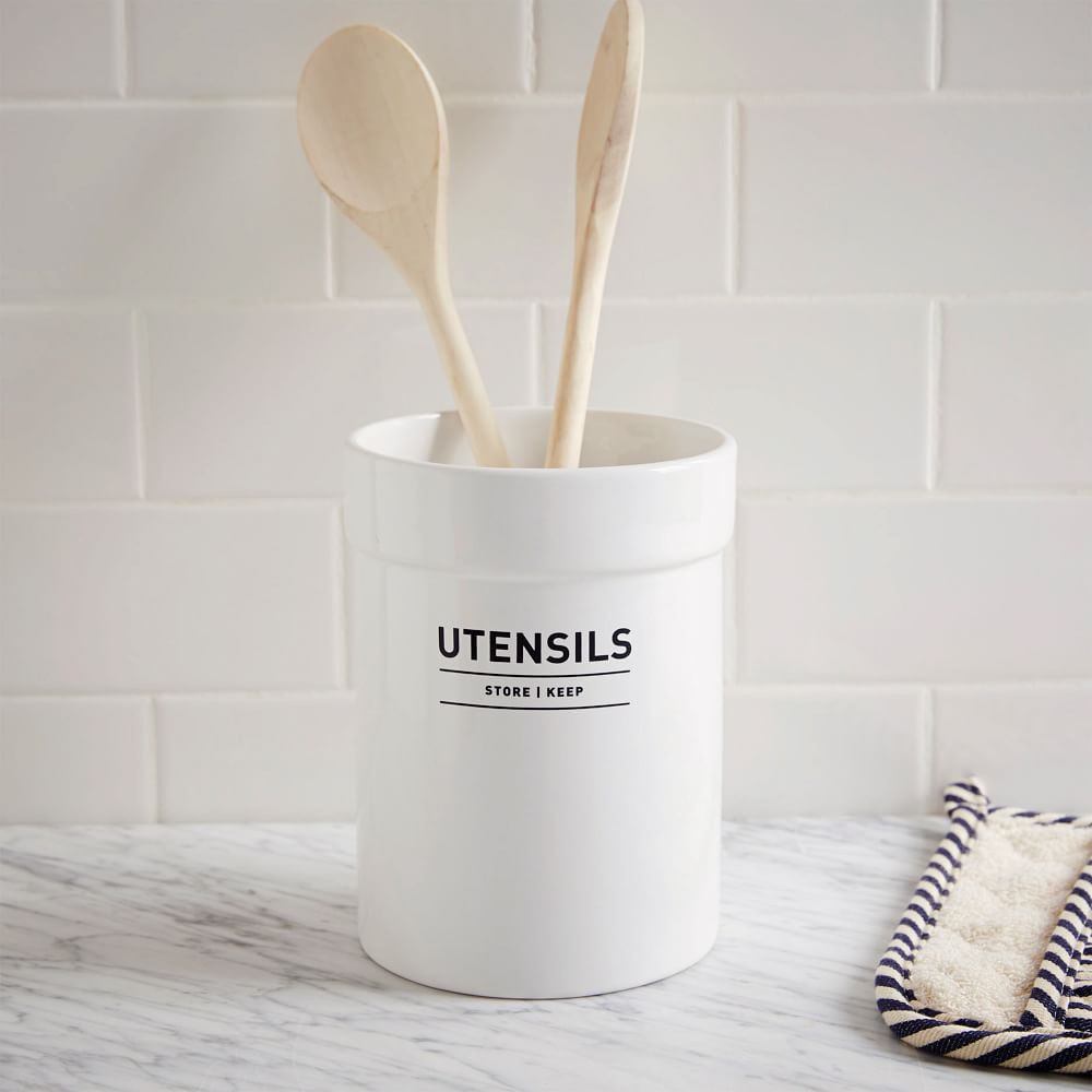 Utility Stoneware Utensil Holder | West Elm (US)