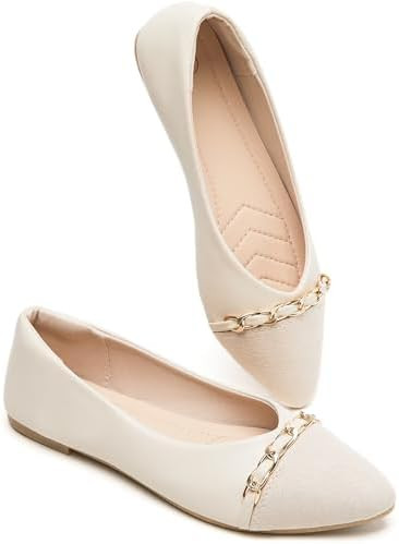 BABUDOG Women's Black Flats Shoes,White Dress Shoes for Women,Crimping Faux Suede Ballet Flats Co... | Amazon (US)