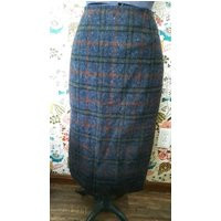 Vintage Classic Plaid Wool Pencil Skirt. Gray-Blue Plaid, Back Zipper, Fully Lined, Hand Made. Size Small-Medium | See Measurements | Etsy (US)