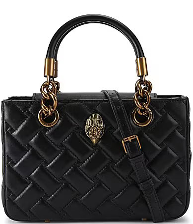 Kurt Geiger London Square Kensington Quilted Leather Satchel Bag - Black | Dillard's