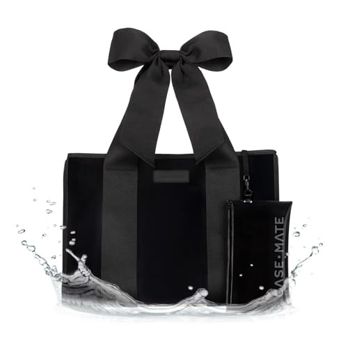 Case-Mate Special Edition Midnight Bow Beach Tote - Lightweight Beach Bag with Phone Pouch for Women - Waterproof, Tip-Proof, Foldable & Washable - Tote Bag for Pool, Travel and Vacation - Large | Amazon (US)