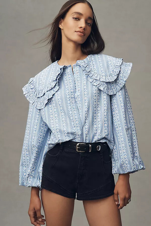 Damson Madder Lois Double Collar Blouse | Anthropologie (US)