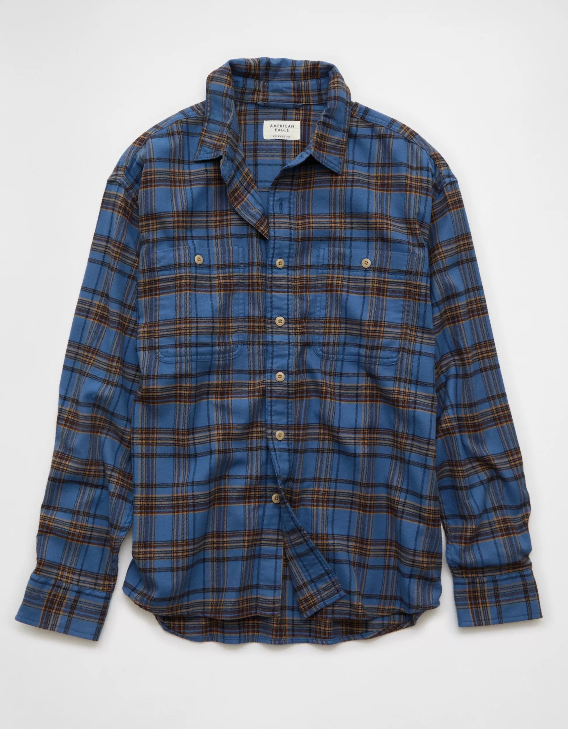 AE Relaxed Fit Everyday Flannel Shirt | American Eagle Outfitters (US & CA)