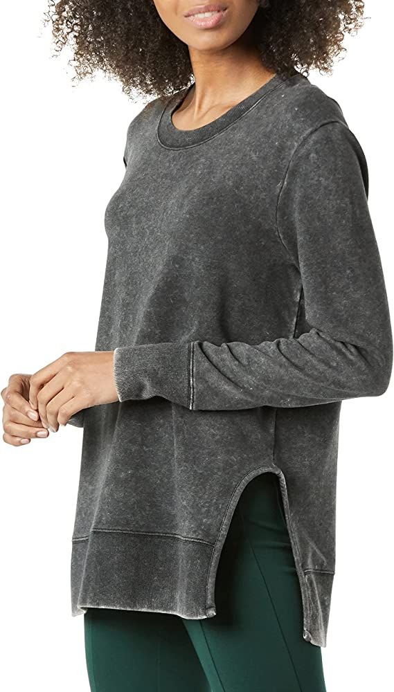 Daily Ritual Women's Long-Sleeve Crewneck Sweatshirt with Side Cutouts | Amazon (US)