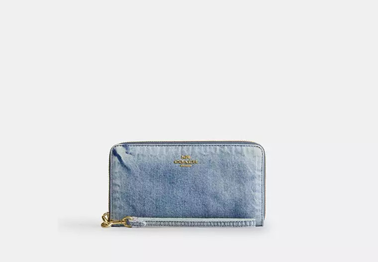 Long Zip Around Wallet In Loved Denim | Coach (US)