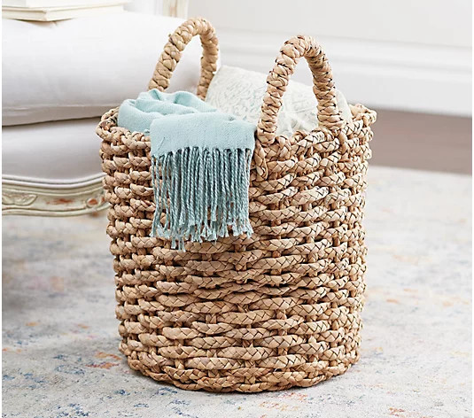 Cozy Cottage by Liz Marie 13" Water Hyacinth Basket | QVC