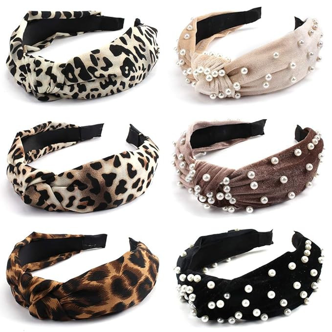 TOBATOBA 6 Pieces Women Headbands Wide Knot Dot Hairbands Turban Headbands for Women,Include 3 Pi... | Amazon (US)