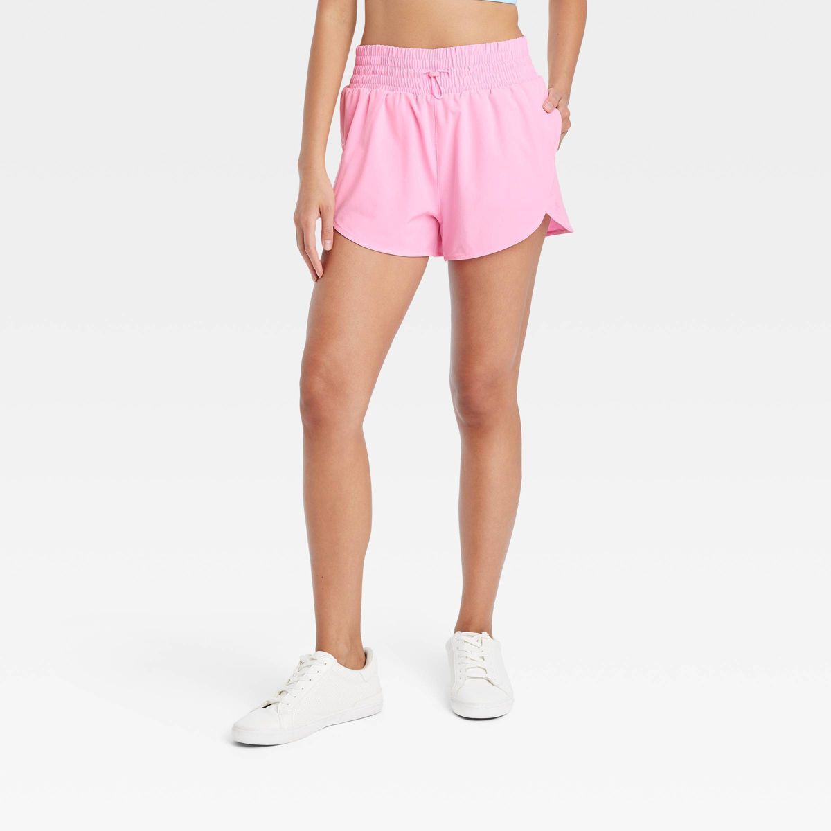 Women's Flex Woven High-Rise Shorts 3" - All In Motion™ Pink XS | Target