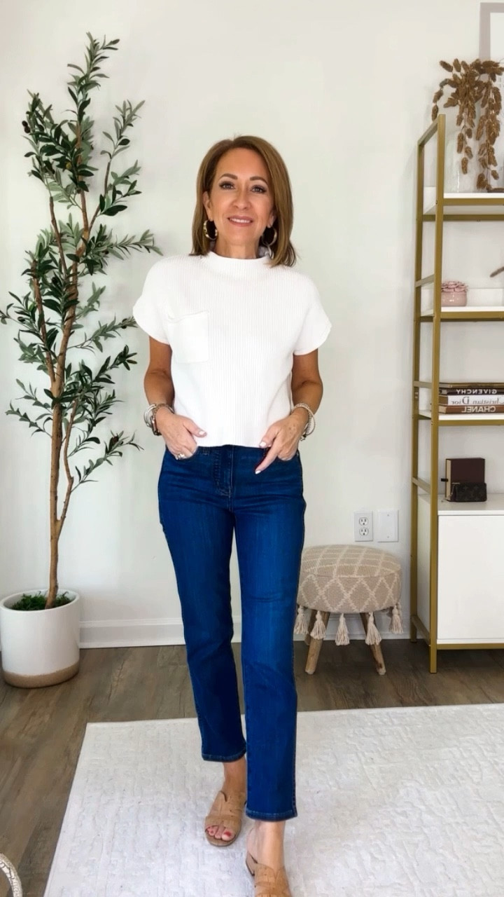 No hem petite jeans! I love this slim style fit. I’m wearing a 24 petite & like the fit👌.  #petitejeans #straightlegjeans #petitestyle

#LTKFind #LTKsalealert