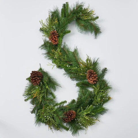 Classic Holiday Greens & Pinecone Front Door Christmas Wreath | Darby Creek Trading