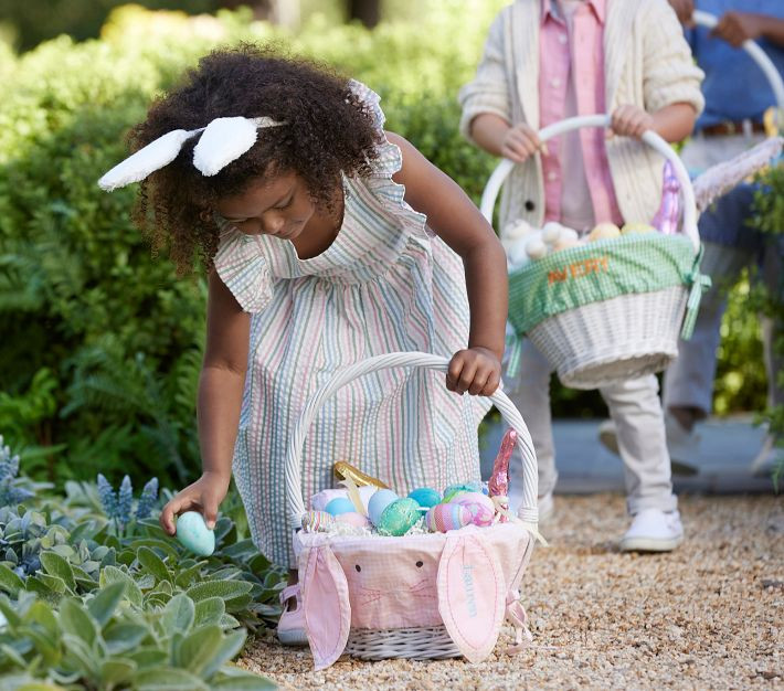 Gingham Bunny Face Easter Basket Liners | Pottery Barn Kids