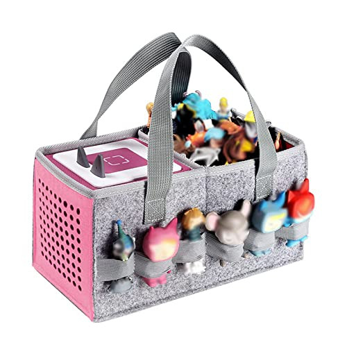 ShangPinFeiLi Tonies Carrying Case-Tonies Storage Compatible with Toniebox Starter and Tonies Figures，Home Outdoor Hand Bag for Tonies Audio Player and Tonies Characters，Travel Storage Bag (Pink) | Amazon (US)
