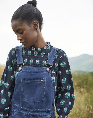 Joules  Kirstie Shirred Top - Navy  | eBay | eBay UK