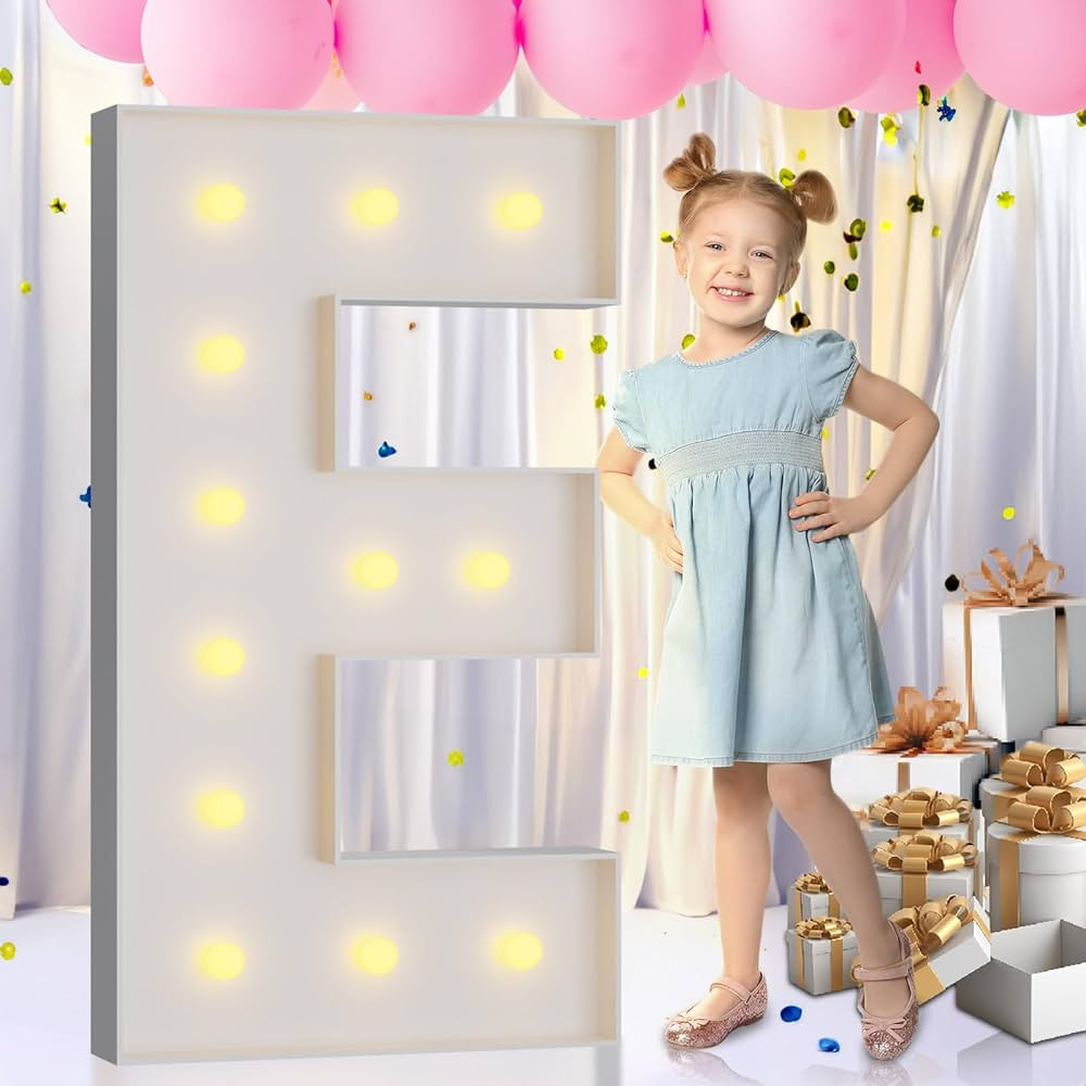 Imprsv Marquee Light Up Letters - 4FT LED Mosaic for Balloons, Birthdays, Weddings & Parties - Ar... | Amazon (US)