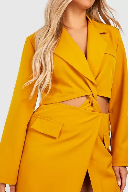 Plus Cut Out Twist Front Blazer Dress | Boohoo.com (US & CA)