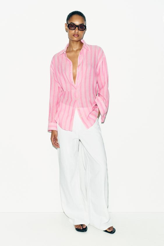 STRIPED VOLUME SHIRT | Zara AU