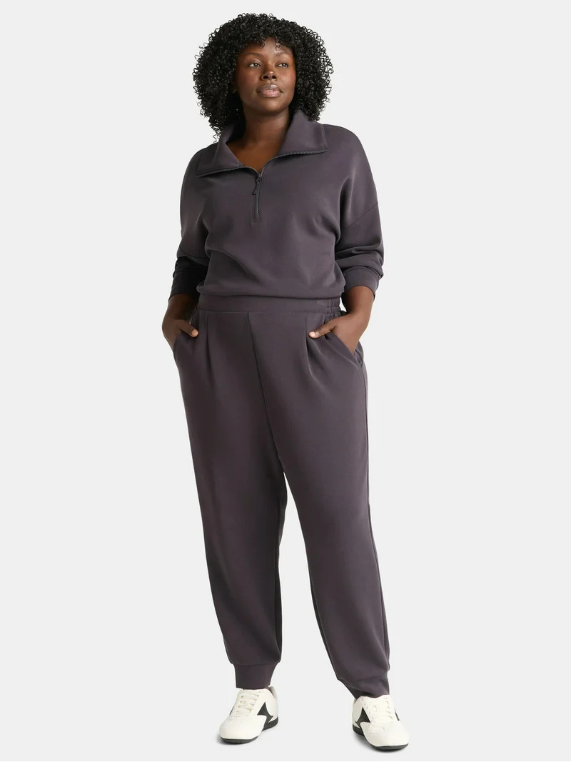 Avia Women's and Women's Plus ScubaKnit Pleat Joggers with Pockets, Size XS-4X | Walmart (US)