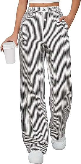 ANRABESS Womens Striped Gingham Pants 2026 Pajama Lounge Boxer Pants Cute Comfy PJ Bottoms with P... | Amazon (US)