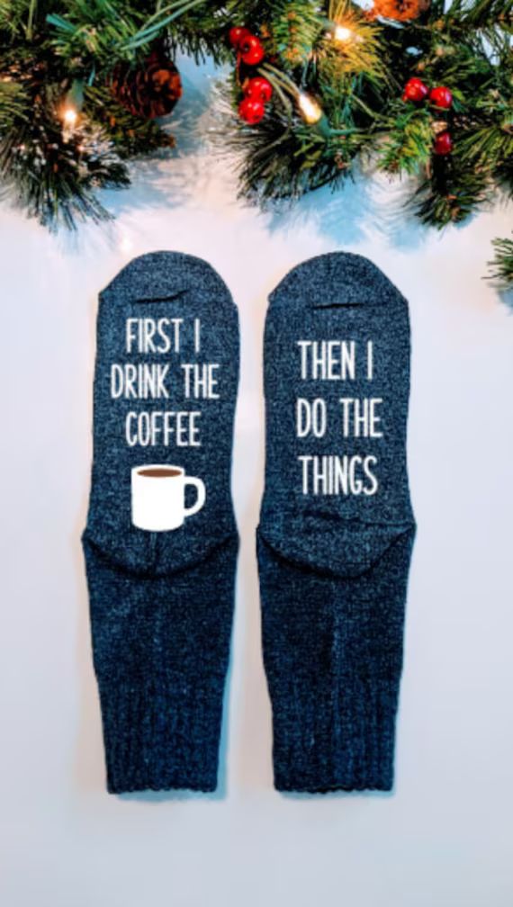 Coffee gift coffee lover gifts funny socks best friend | Etsy | Etsy (US)
