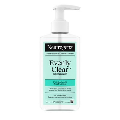 Neutrogena Evenly Clear Gentle Acne Foaming Face Cleanser with Salicylic Acid and PHAs - 9.1 fl oz | Target