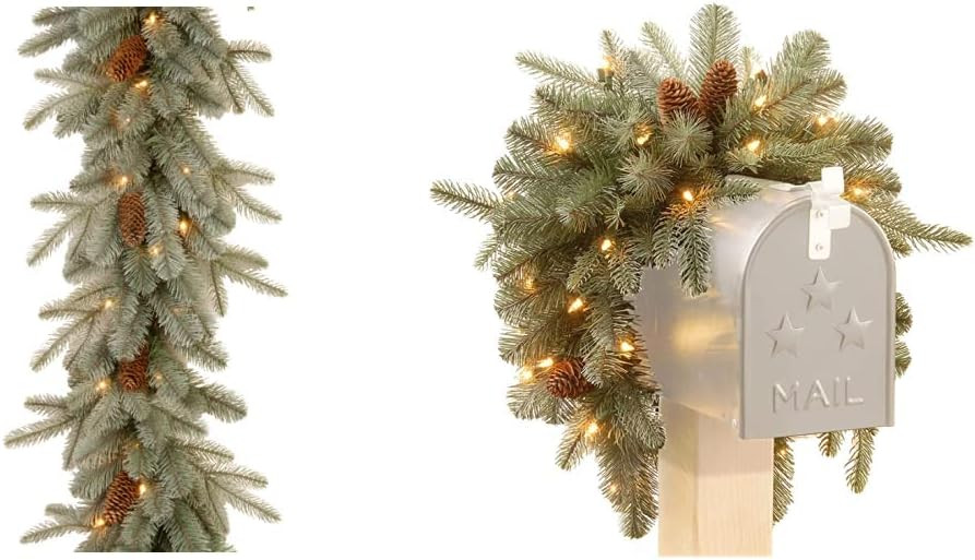 National Tree Company Pre-Lit 'Feel Real' Artificial Christmas Garland, 9 Feet & 'Feel Real' Pre-... | Amazon (US)