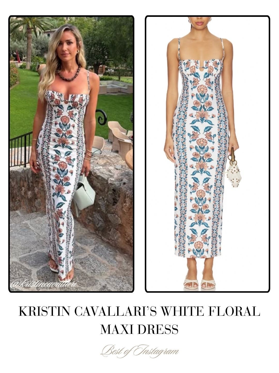 Kristin Cavallari’s White Floral Maxi Dress 📸 = @kristincavallari