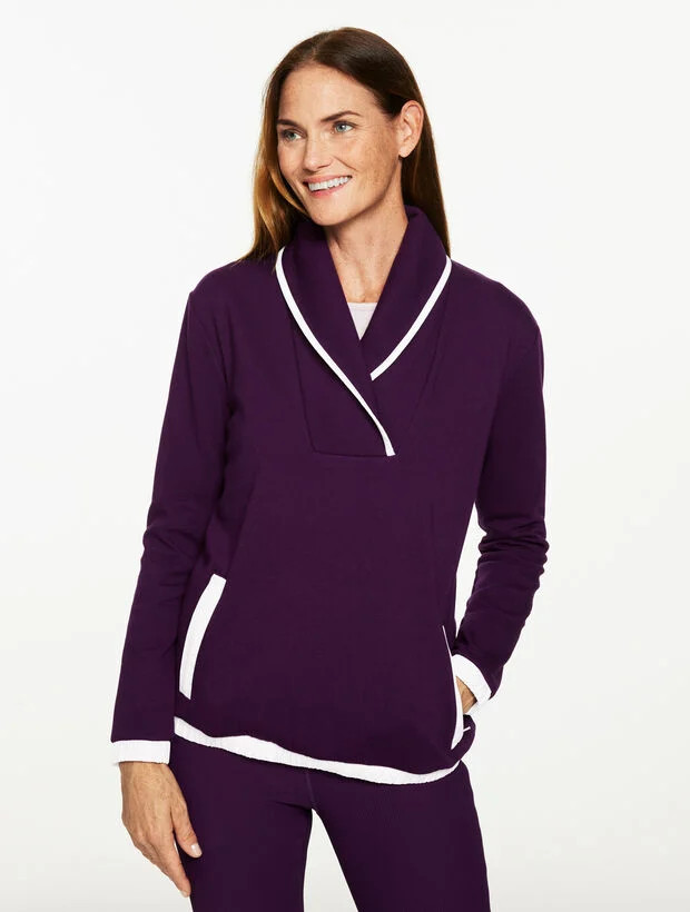 Cozy Cloud Shawl Collar Pullover | Talbots