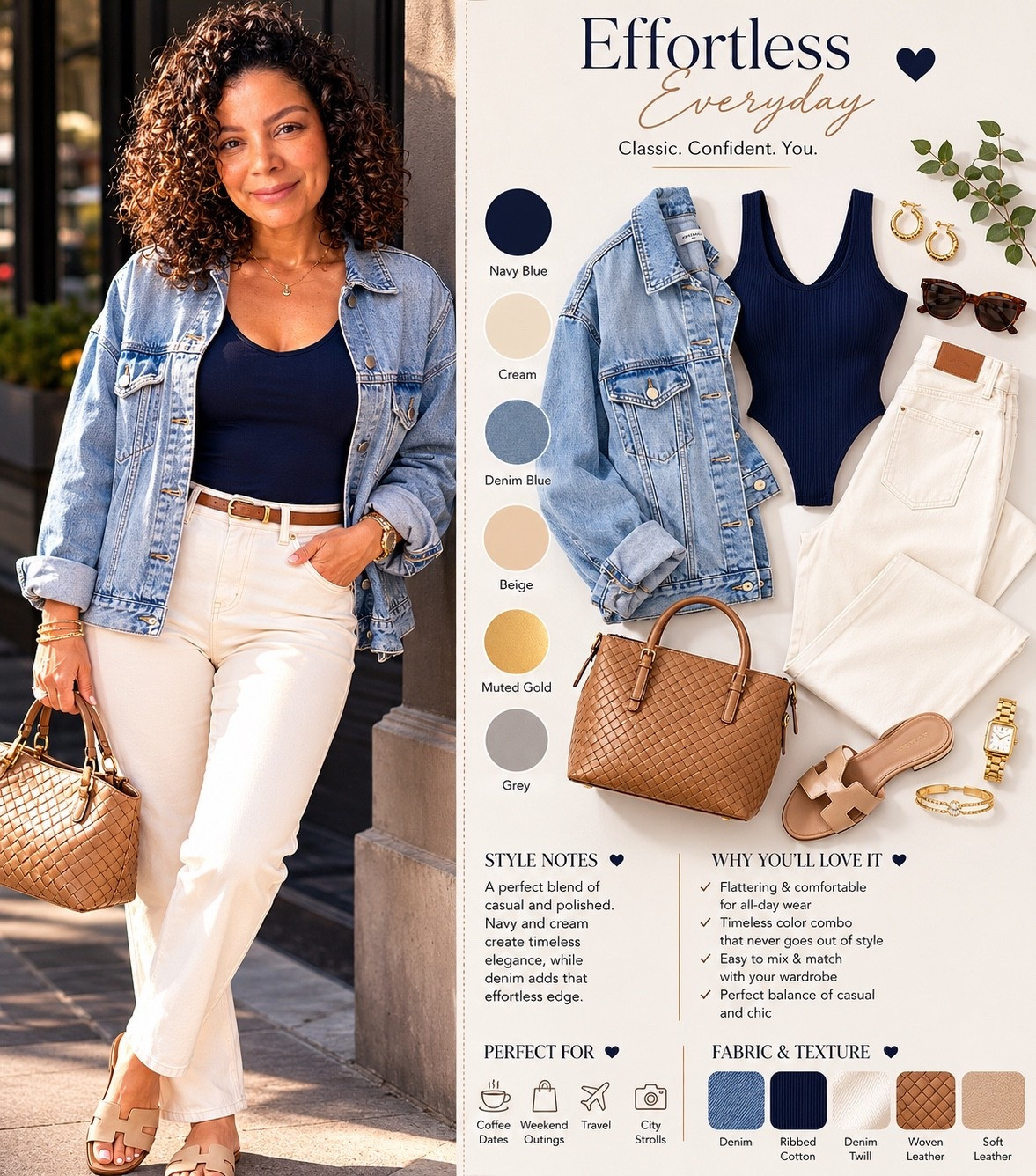 Effortless Everyday Style for Women Over 40 | Casual Chic Outfit with Denim & White Jeans

Looking for a casual yet polished outfit that feels comfortable and stylish? This effortless everyday look combines a navy bodysuit, oversized denim jacket, white straight-leg jeans, neutral sandals, and timeless accessories for the perfect blend of elegance and ease.

Perfect for:
✨ Weekend outings
✨ Coffee dates
✨ Casual workdays
✨ Soccer mom style
✨ Women over 40 who love classic fashion

This outfit proves that style doesn’t have to be complicated. With a few versatile wardrobe staples, you can create a look that feels modern, flattering, and effortlessly chic.

Save this pin for your next outfit inspiration!

https://on.ltk.com/+AZLgPYmPU6pGwZKvyMKakQ

#WomenOver40Style #CasualChic #EverydayStyle #DenimJacketOutfit #NeutralFashion #ClassicStyle #OldMoneyStyle #FashionOver40 #CurvyStyle #WeekendOutfit #EffortlessStyle #CapsuleWardrobe

#LTKPetite #LTKMidsize #LTKOver40