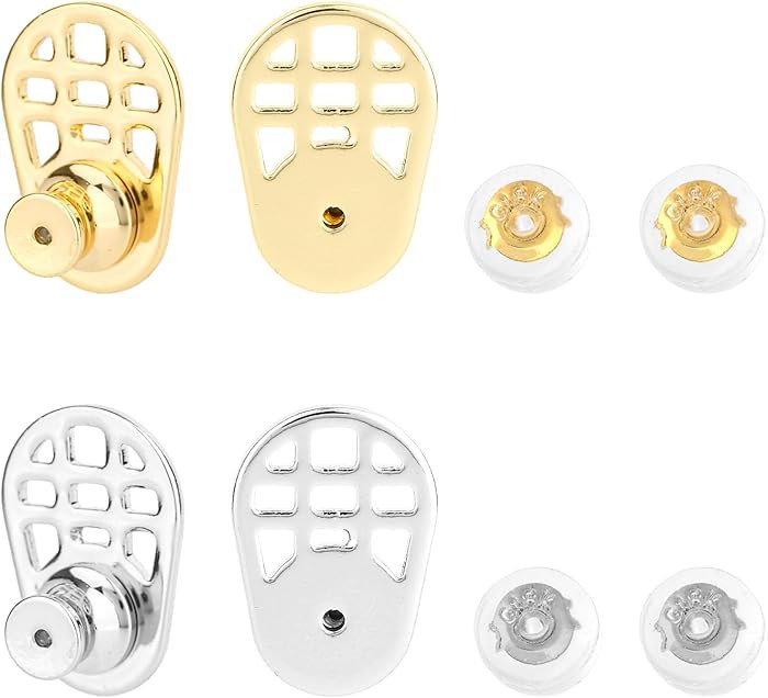 4pcs Earring Lifters Backs, Earring Supports for Heavy Earrings & Droopy Ears with 4 Silicone Bac... | Amazon (CA)
