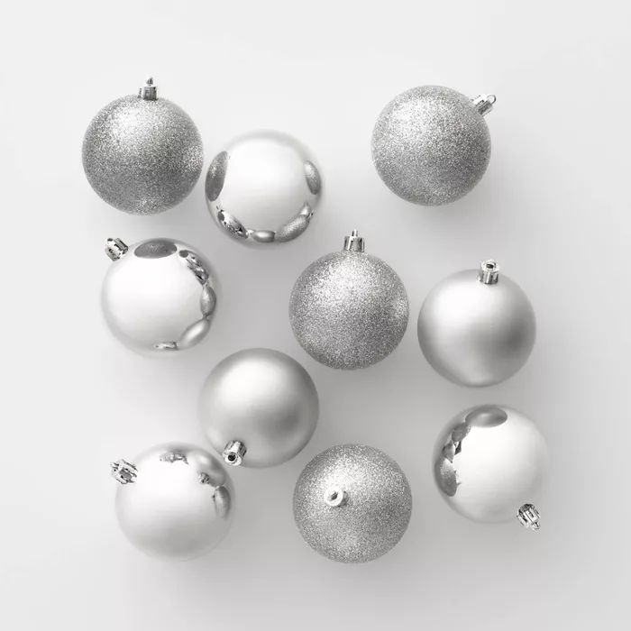 50ct Christmas Ornament Set 70mm Silver - Wondershop™ | Target
