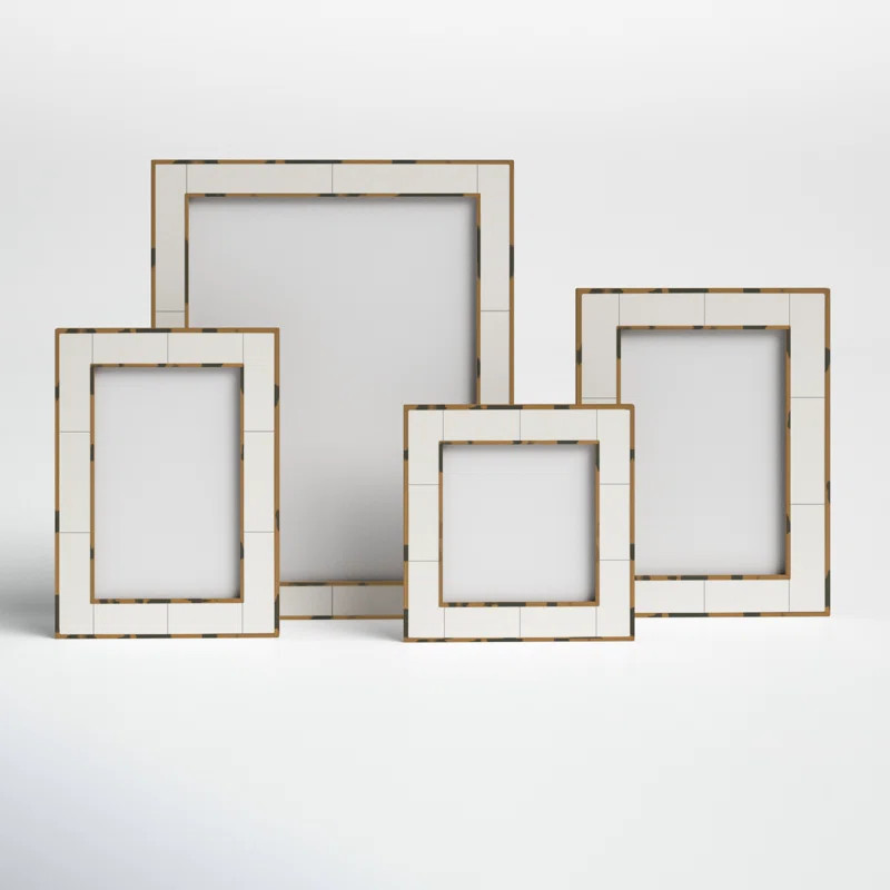 Dacey Matte Resin Single Picture Frame in White/Gold (Set of 2) | Joss & Main