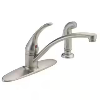 Delta Foundations Single-Handle Standard Kitchen Faucet with Side Sprayer in Stainless B4410LF-SS... | The Home Depot