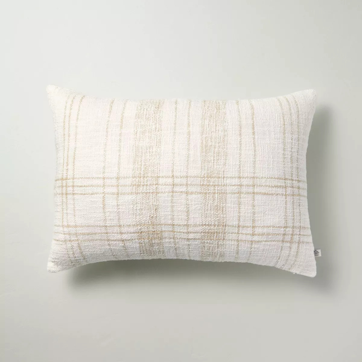 14"x20" Offset Plaid Lumbar Throw Pillow Cream/Tan - Hearth & Hand™ with Magnolia | Target