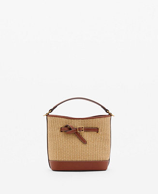 Mango Women's Buckle Detail Canvas Bucket Bag - Macy's | Macy's