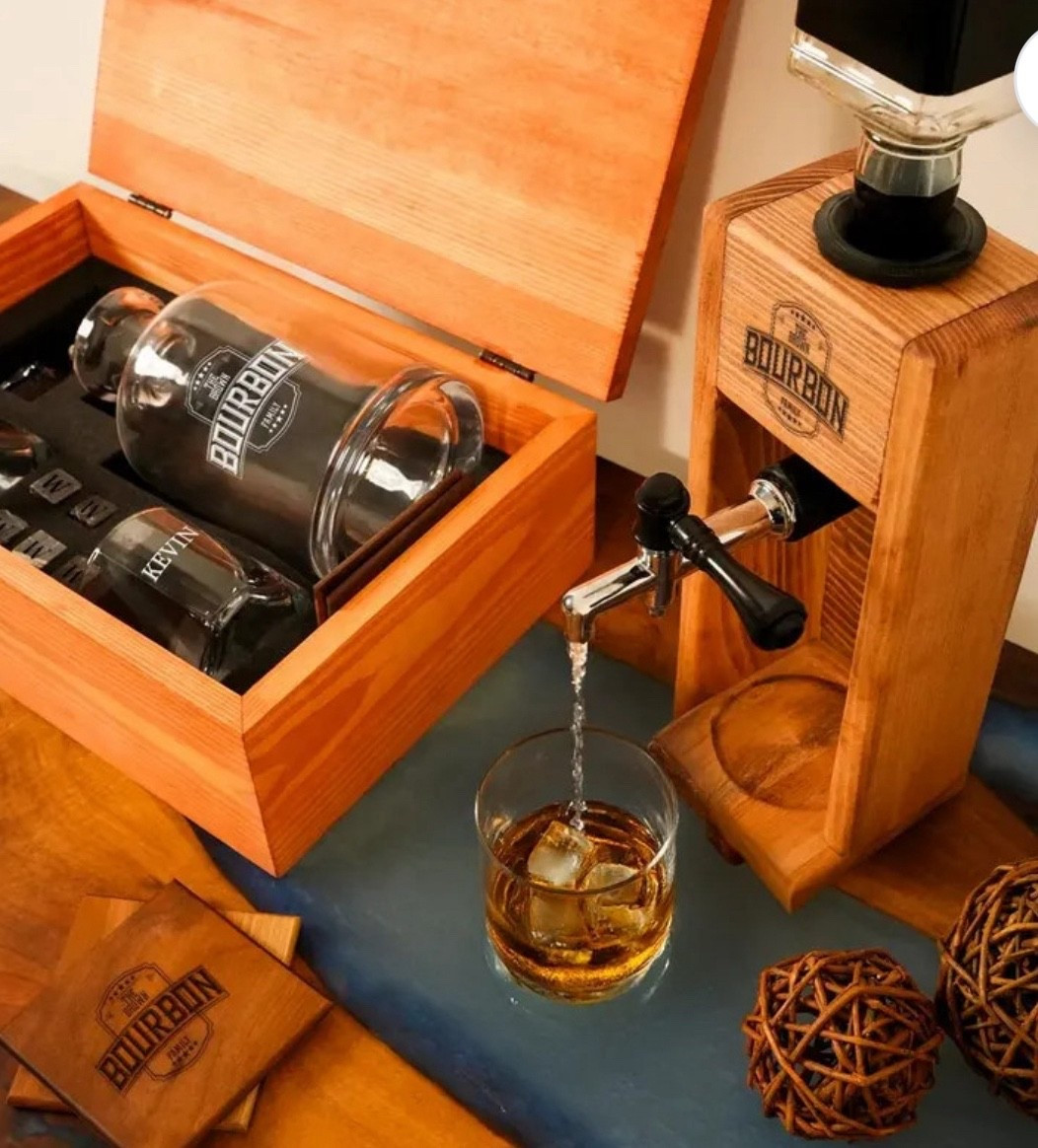 Personalized Whiskey Dispenser Gift for Him 🥃✨



Such a cool and unique gift idea for the guys — this handcrafted wooden whiskey dispenser is fully customizable and looks incredible on a bar cart, countertop, or office shelf. You can personalize it with a last name, and it pours perfectly from three bottles at once for the ultimate bourbon or whiskey setup. Rustic, elevated, and totally memorable — this one is a bestseller for a reason. Perfect Christmas gift for husbands, dads, brothers, or anyone who loves a good pour. 🥃🎁✨

personalized gift for him • whiskey gift ideas • bourbon lover gifts • bar cart accessories • Etsy gift ideas • custom engraved gifts • holiday gift guide for men • unique gifts for husband • rustic bar decor • men’s Christmas gifts • whiskey dispenser gift 🎄

#LTKHome #LTKGiftGuide #LTKMens