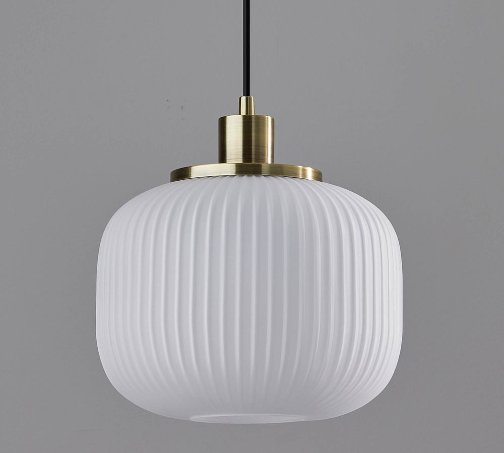 Nausica Ribbed Glass Pendant | Pottery Barn (US)