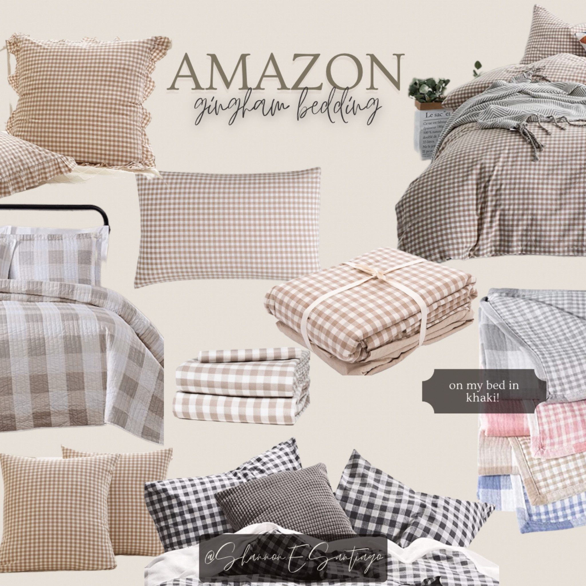Amazon bedding, gingham bedding, cottage core bedroom, Amazon finds, cottage style, farmhouse style, vintage style bedroom