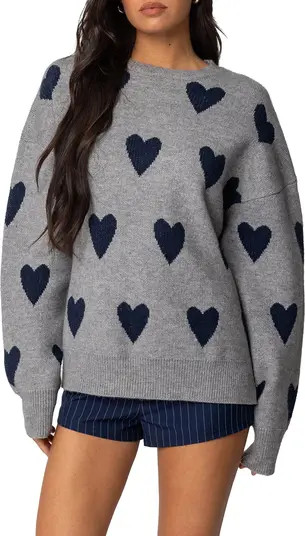 EDIKTED Big Heart Oversize Sweater | Nordstrom | Nordstrom