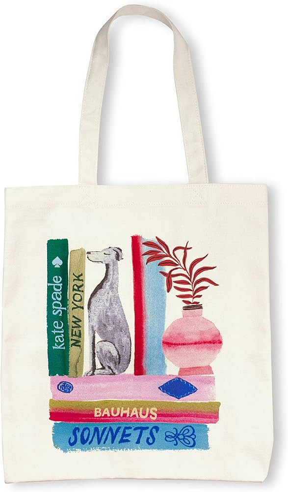 kate spade new york Canvas Tote Bag for Women, Cute Tote Bag for Teacher, Canvas Beach Bag, Book ... | Amazon (US)