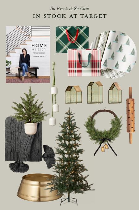 What’s in stock at Target!
-
Magnolia hearth and hand Christmas collection - target Christmas decor - affordable Christmas decor - ceramic bells door hanger - faux wreath - rolling pin with Christmas trees - chunky knit blanket with tassels - magnolia Joanna Gaines book - plaid gift bags - Christmas wrapping paper - glass and brass houses Christmas decor - small faux pine tree plant - target finds 

#LTKhome #LTKSeasonal #LTKfindsunder50